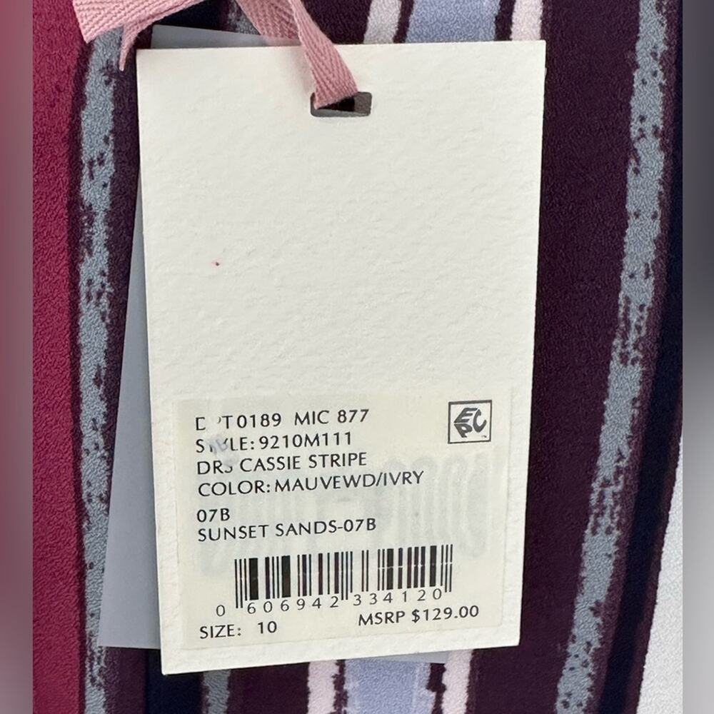 Alex Marie Colorful Cassie Stripe Sleeveless Wrap Dress Sunset Sands Size 10 NEW - Picture 7 of 12